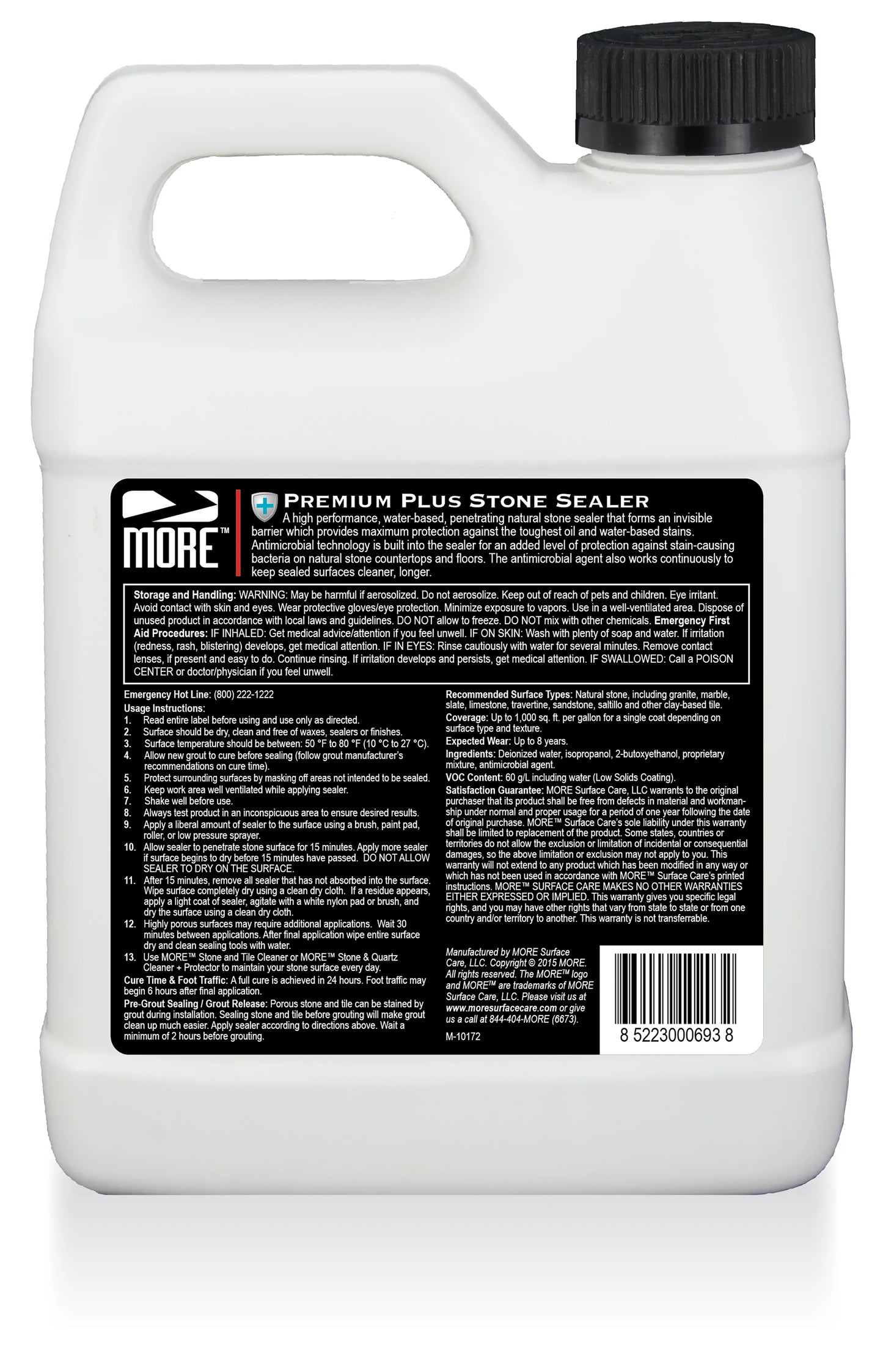MORE® Premium Plus Stone Sealer + Antimicrobial Protection