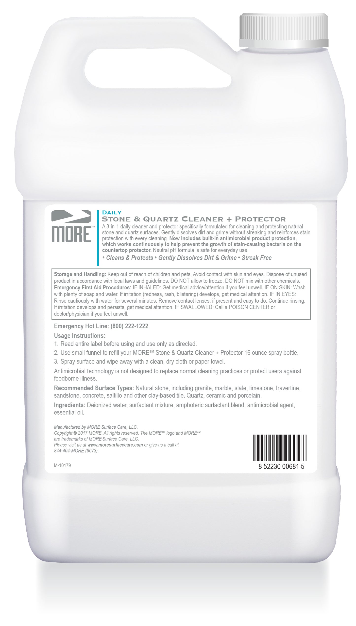 MORE® Stone & Quartz Cleaner - w/Antimicrobial Protection