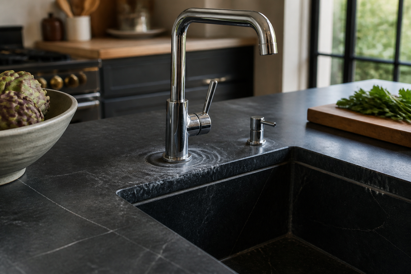How to Clean Water Spots on Soapstone Kitchen Island