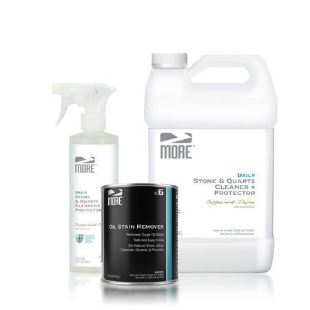 Antimicrobial Daily Countertop Cleaning Kit – Peppermint & Thyme, Add Oil Stain Remover, No Towels (C-03-0006)