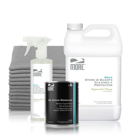 Daily Countertop Cleaning Kit – Peppermint & Thyme, Add Oil Stain Remover, Add Towel Pack (CT-03-0004)