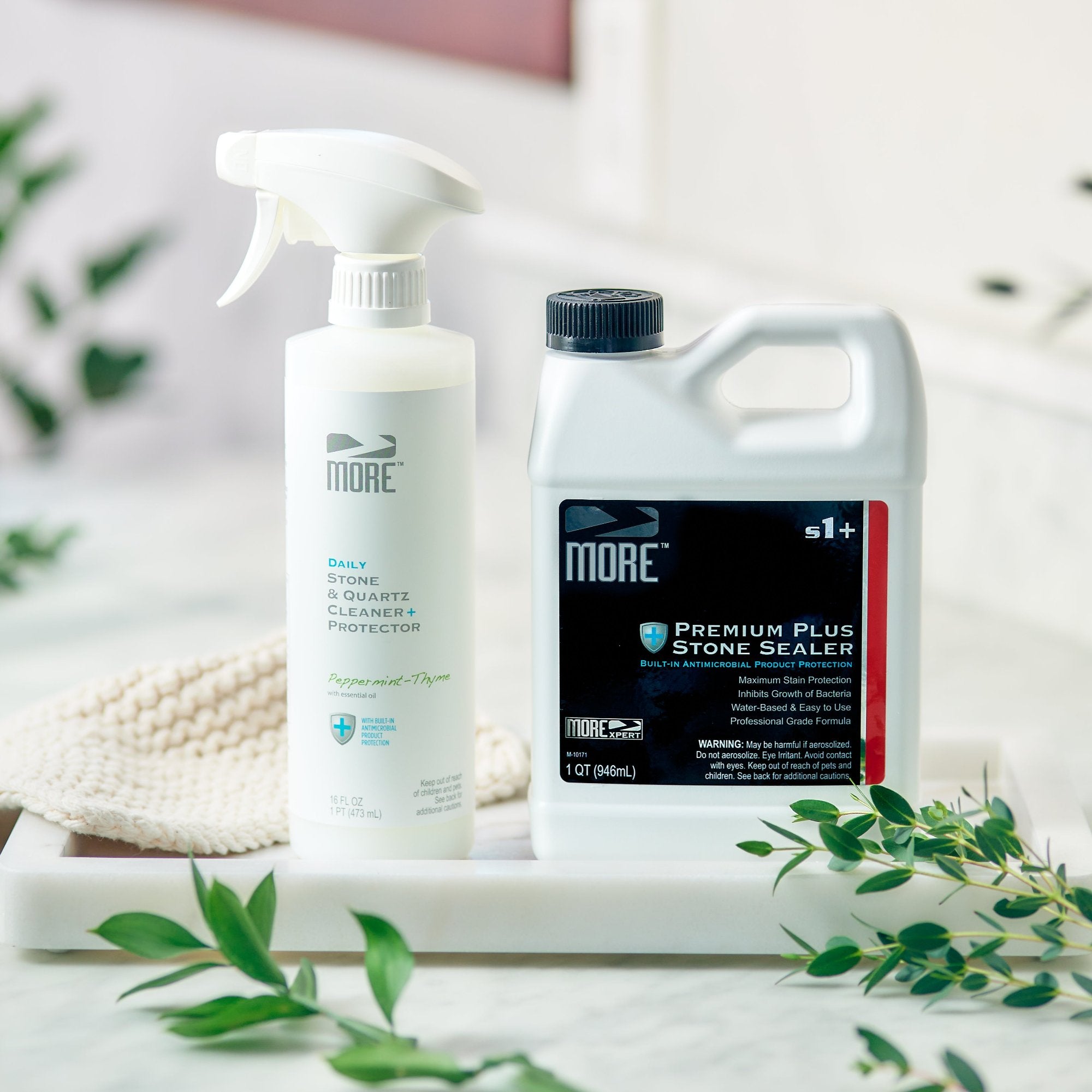 MORE Starter Pack, Stone & Quartz Cleaner + Premium Plus Stone Sealer