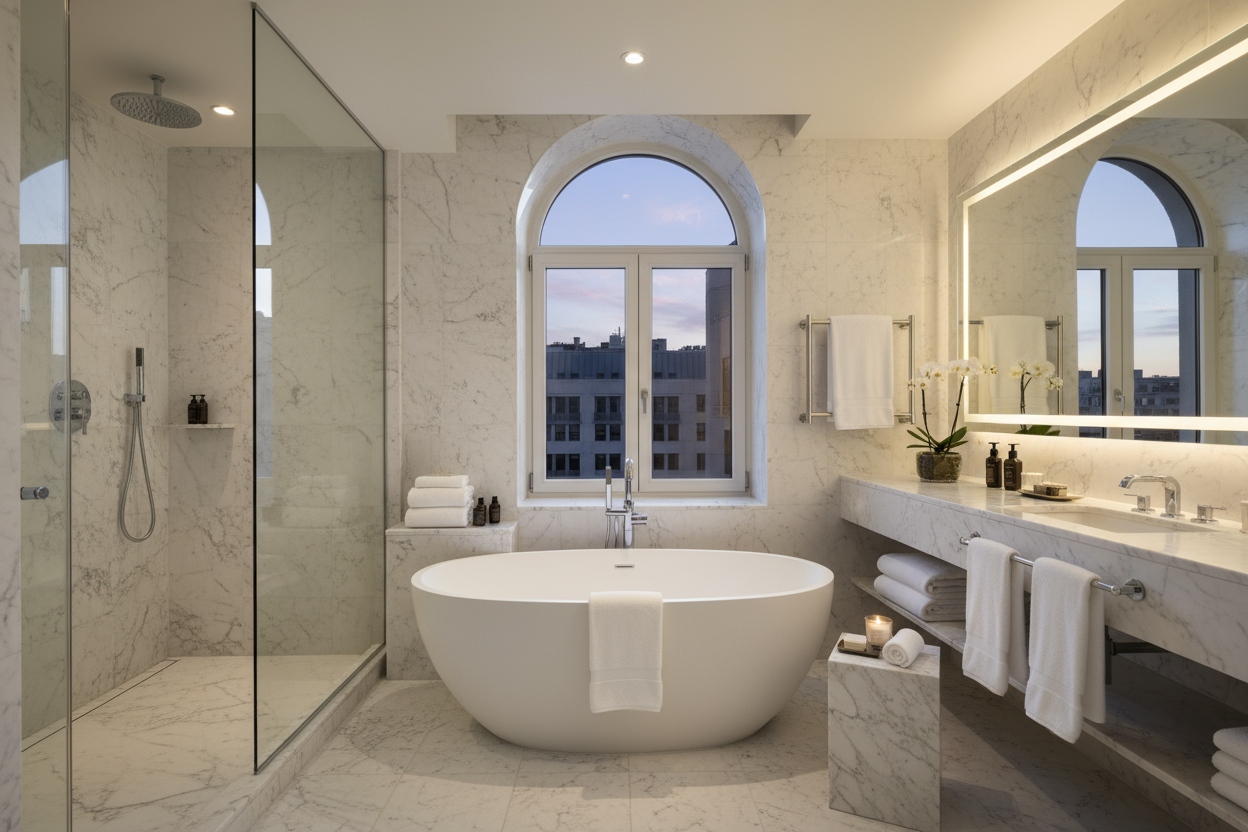 high end hotel bathroom