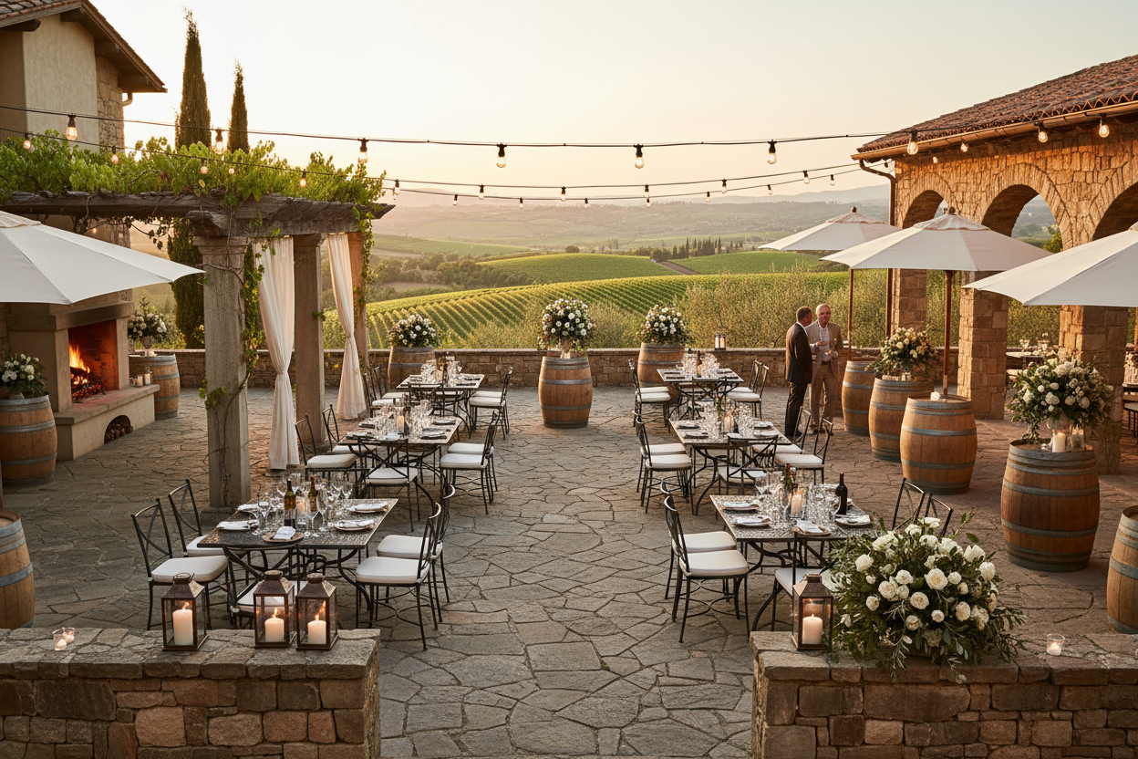 outdoor stone winery patio venue
