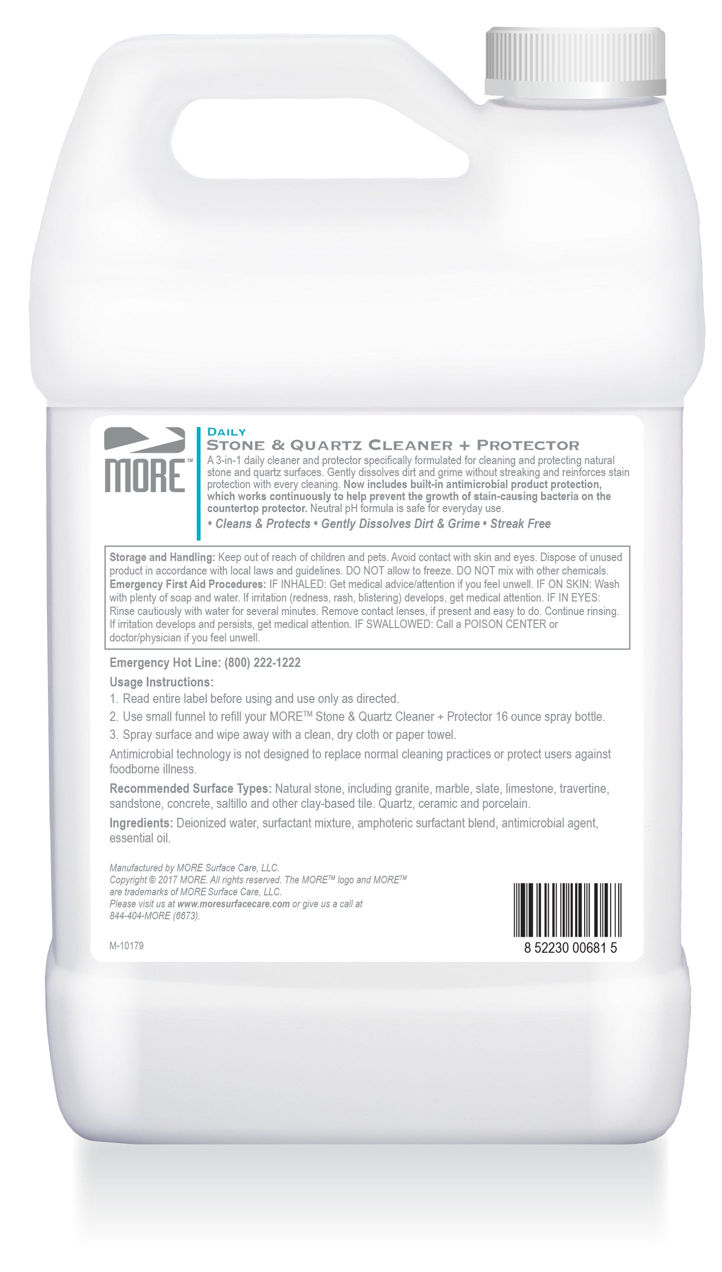 MORE® Stone & Quartz Cleaner - with Antimicrobial Protection